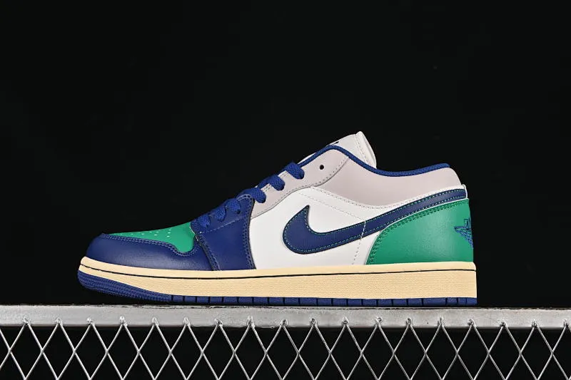 All categories Air Jordan Jordan series basketball shoes Air Jordan 1 Low Air Jordan 1 Low AJ1 Joe 1 blue and green color matching low-top cultural casual sneakers 553558-147
